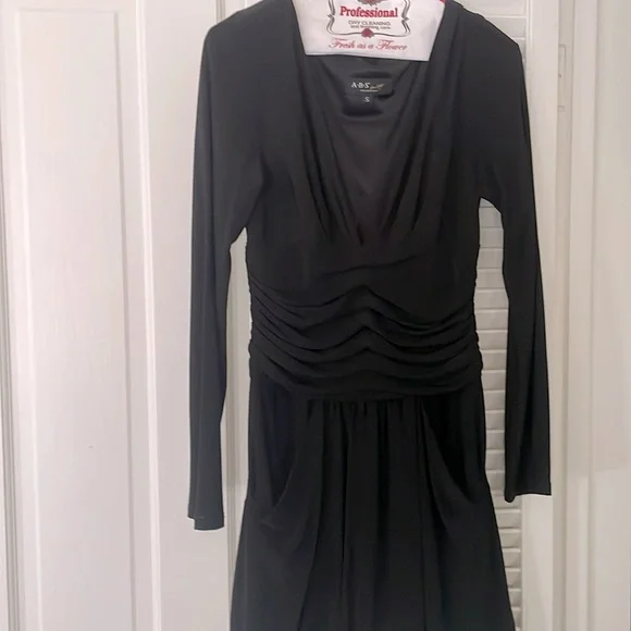 abs collection black dress A.B.S Collection Women's Bell Sleeve Dress, BLACK, XL